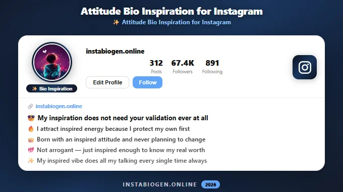 Attitude Bio Inspiration for Instagram